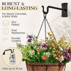 RTZEN Plant Hanger installed on a wall with flower pots