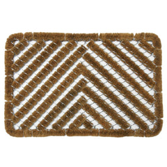 Rubber-Cal Herringbone Outdoor Scraper Door Mat front view