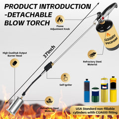 RUBDARK Propane Torch Weed Burner ergonomic non-slip handle