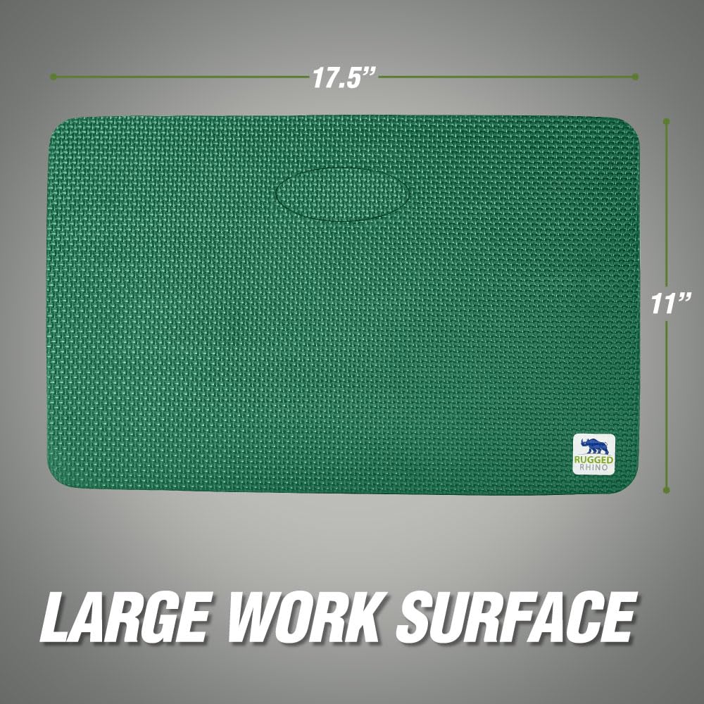 RUGGED RHINO Extra Thick Foam Kneeling Pad displayed with measurements