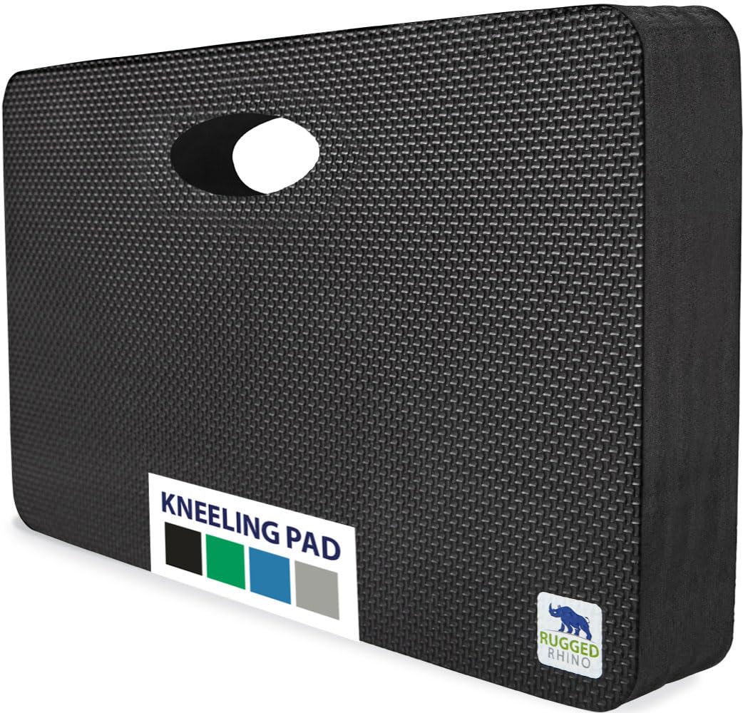 RUGGED RHINO Extra Thick Foam Kneeling Pad front view in Onyx Black