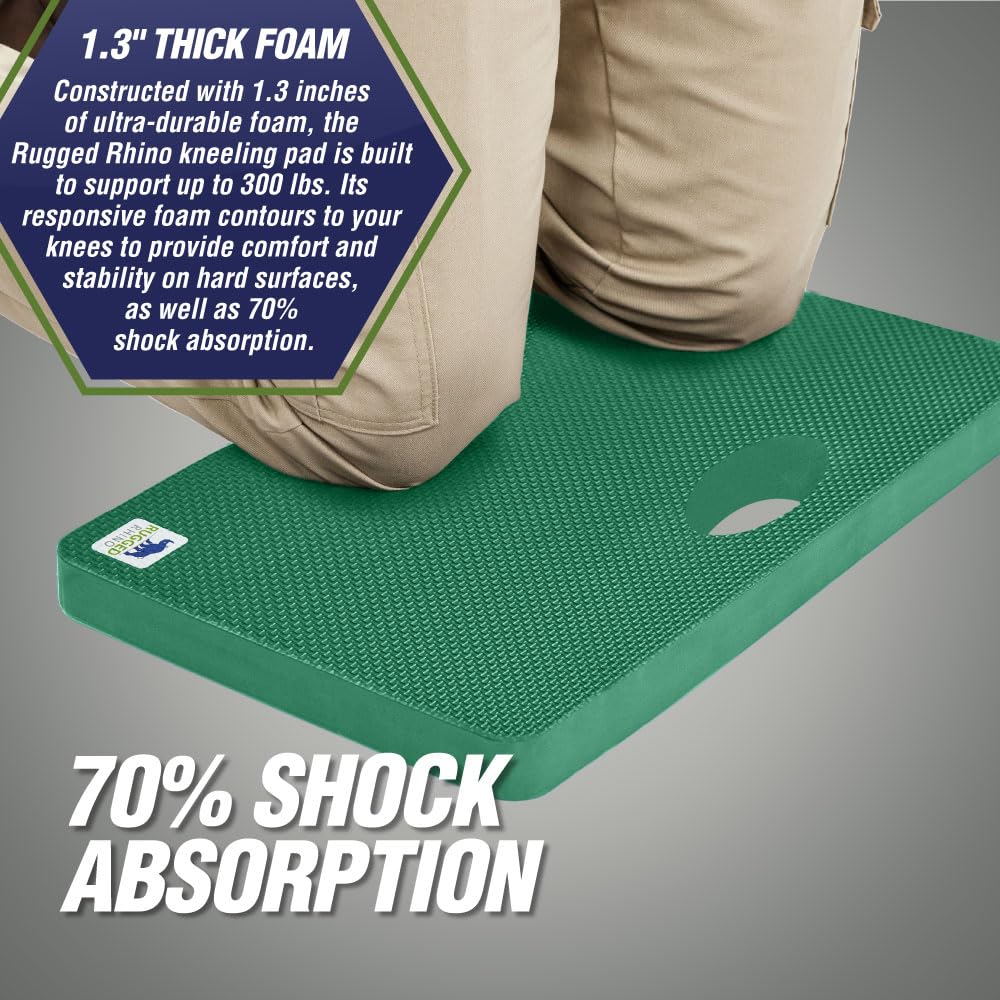 RUGGED RHINO Extra Thick Foam Kneeling Pad placed on moist ground