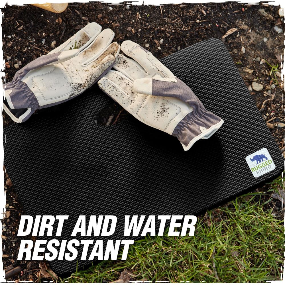 RUGGED RHINO kneeling pad used in a garden setting