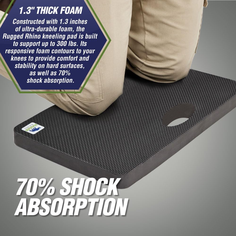 RUGGED RHINO kneeling pad with handle for easy carrying