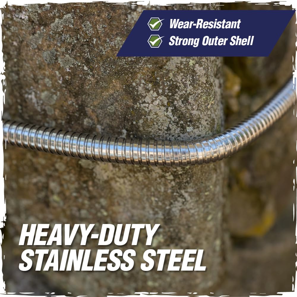 RUGGED RHINO Metal Garden Hose 75FT in use watering garden