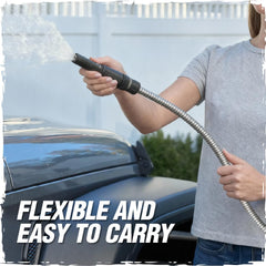 RUGGED RHINO Metal Garden Hose with adjustable spray nozzle