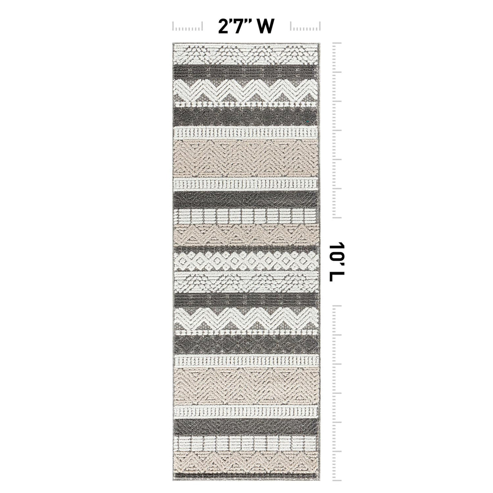 Rugshop Marbella boho runner rug grey lifestyle scene on patio