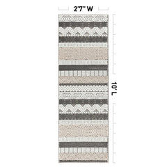 Rugshop Marbella boho runner rug grey lifestyle scene on patio