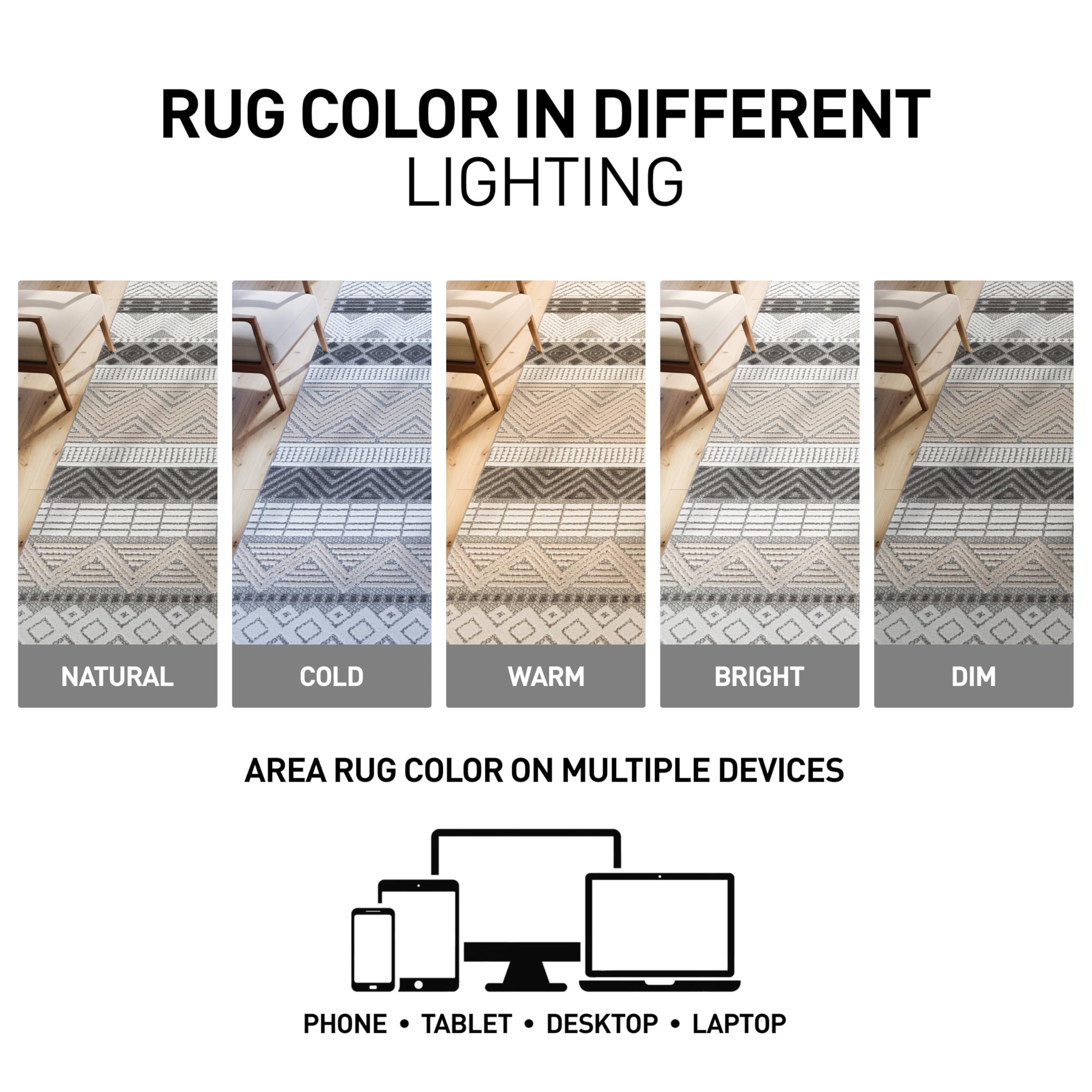 Rugshop Marbella Indoor/Outdoor Runner Rug grey in an entryway
