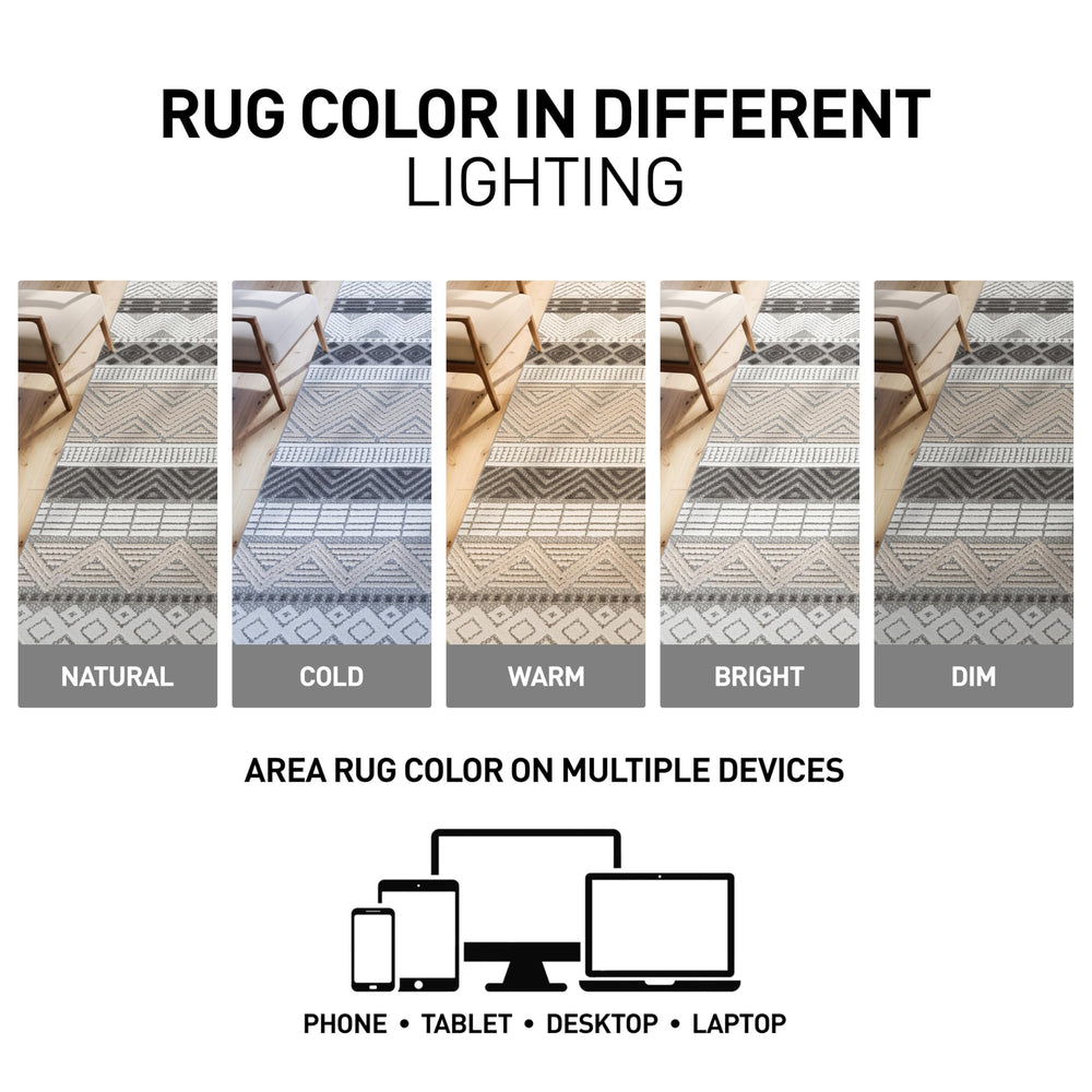 Rugshop Marbella runner rug grey in entryway