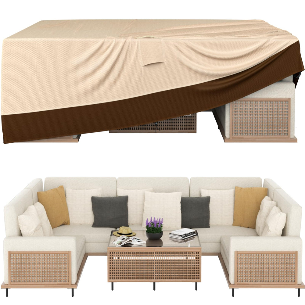 Ruimoy Patio Furniture Cover 108x82 inches brown front view