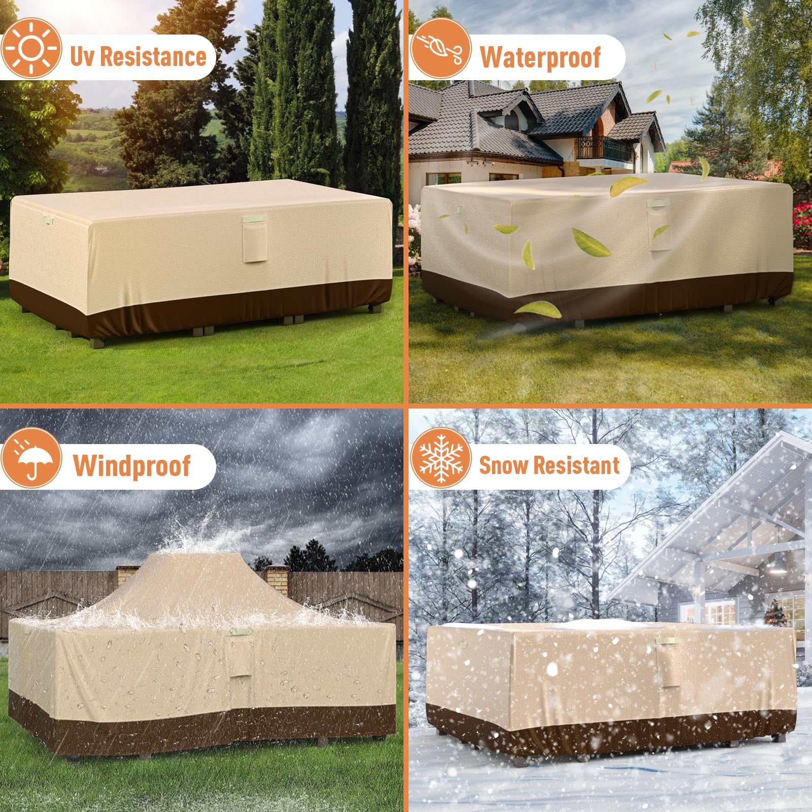 Ruimoy Patio Furniture Cover packaging with dimensions