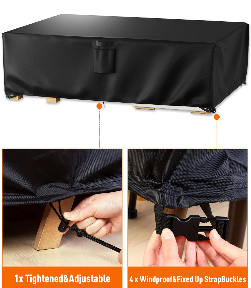 Ruimoy Patio Furniture Cover with buckles for wind protection