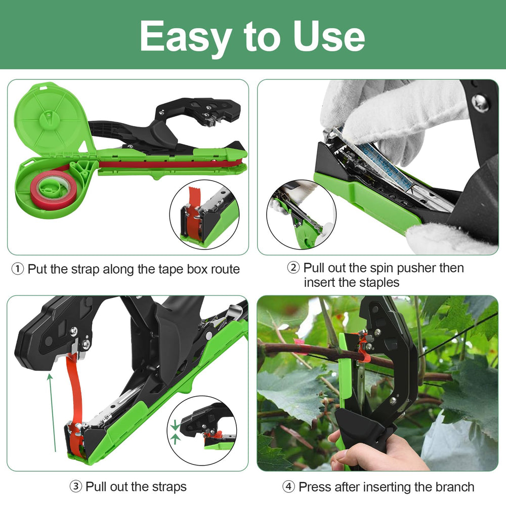 RUKHOOL tying machine with garden staples and tape rolls