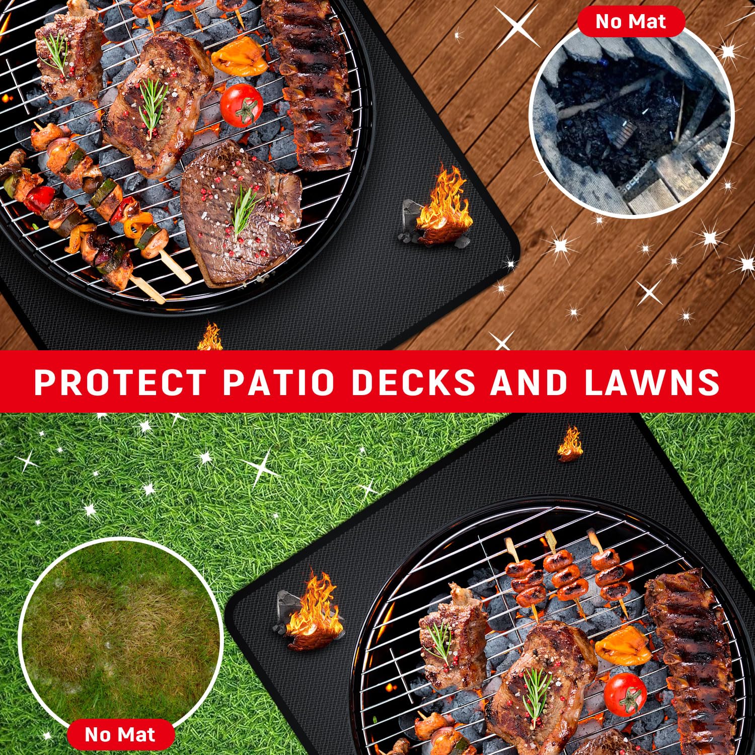 rumlick grill mat folded showing portability and storage