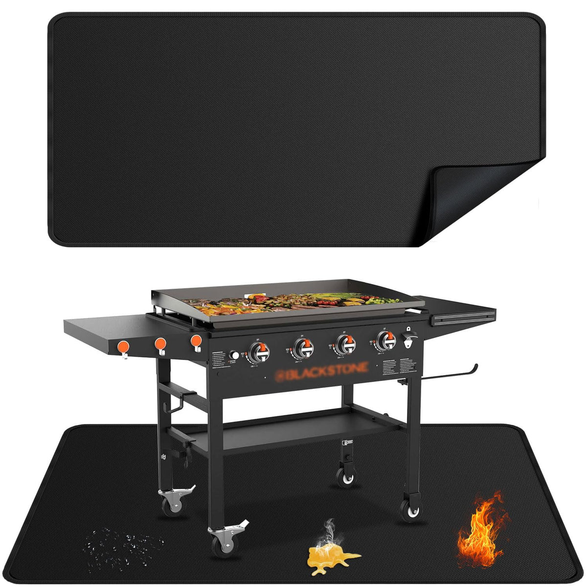rumlick Large Under Grill Mat 60x40 inches front view
