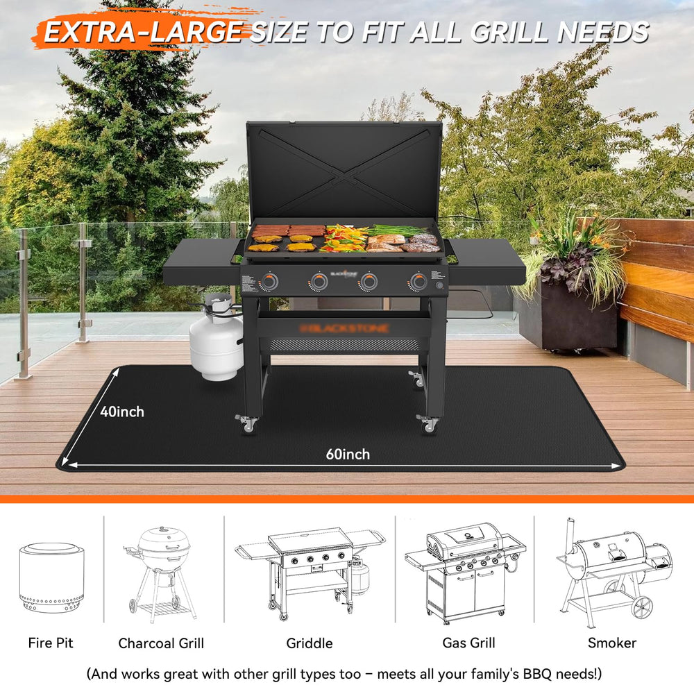 rumlick Large Under Grill Mat in outdoor grilling setup