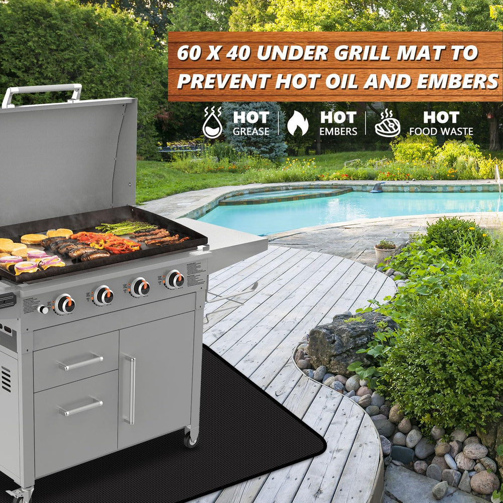 rumlick Under Grill Mat 60x40 inch black side view