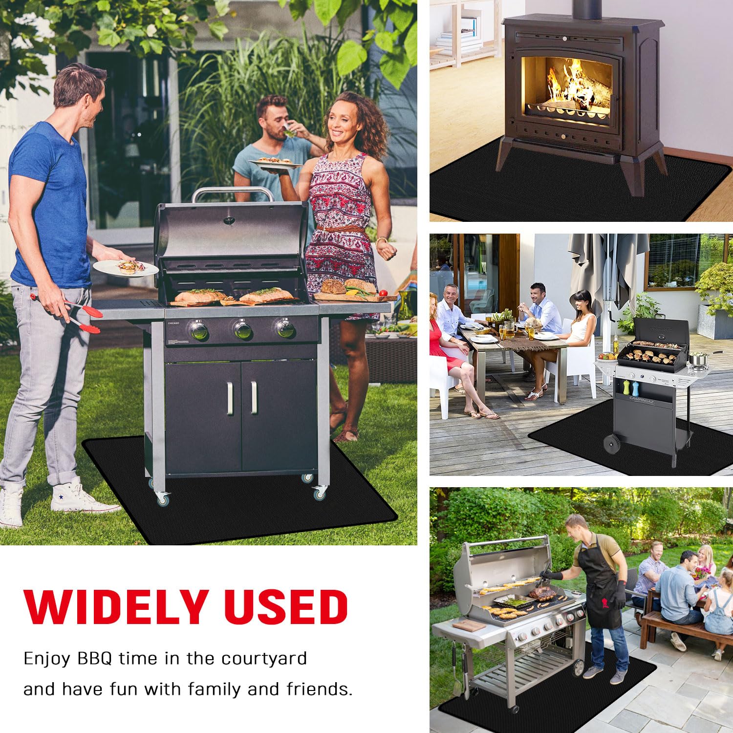 rumlick Under Grill Mat in use during BBQ
