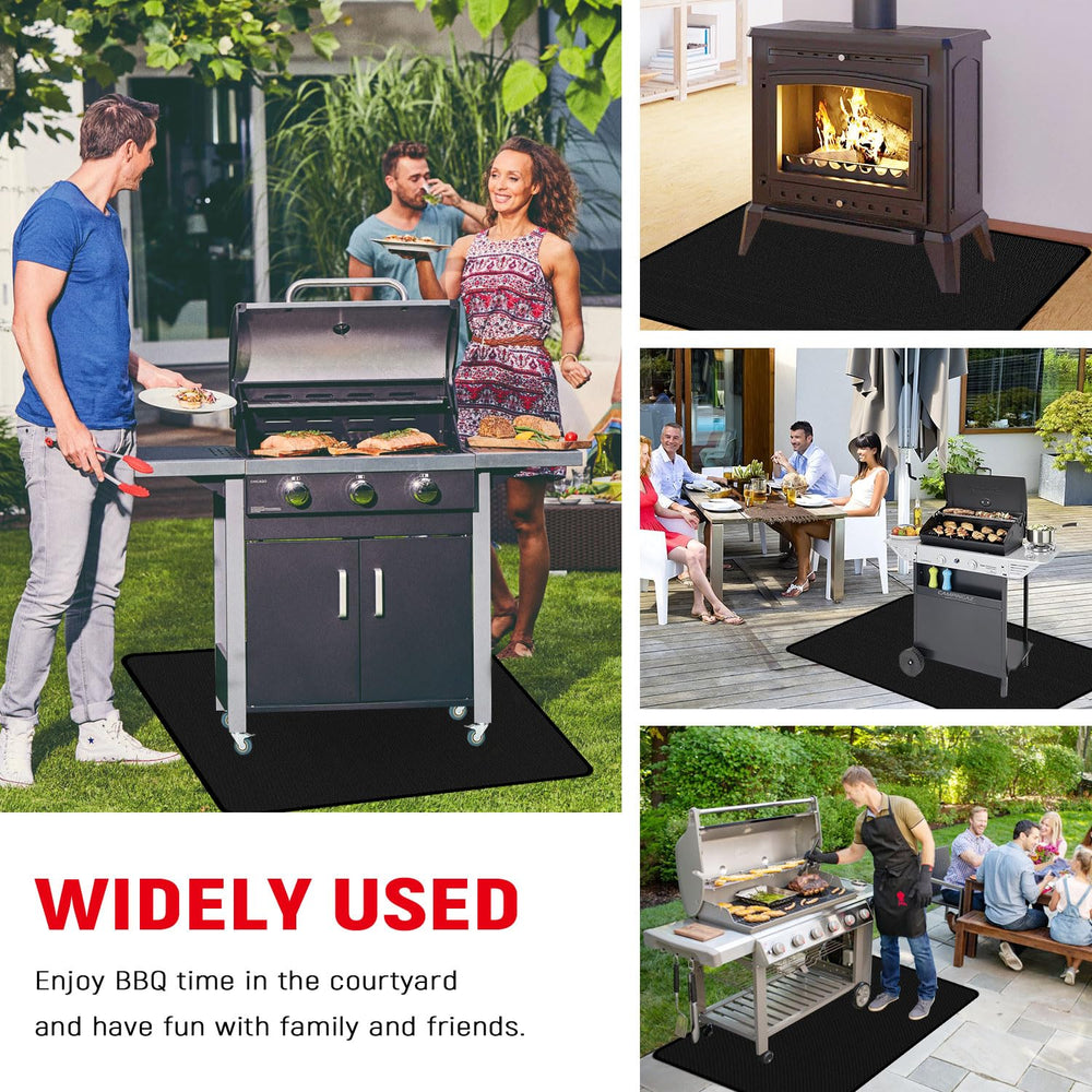 rumlick Under Grill Mat in use during BBQ