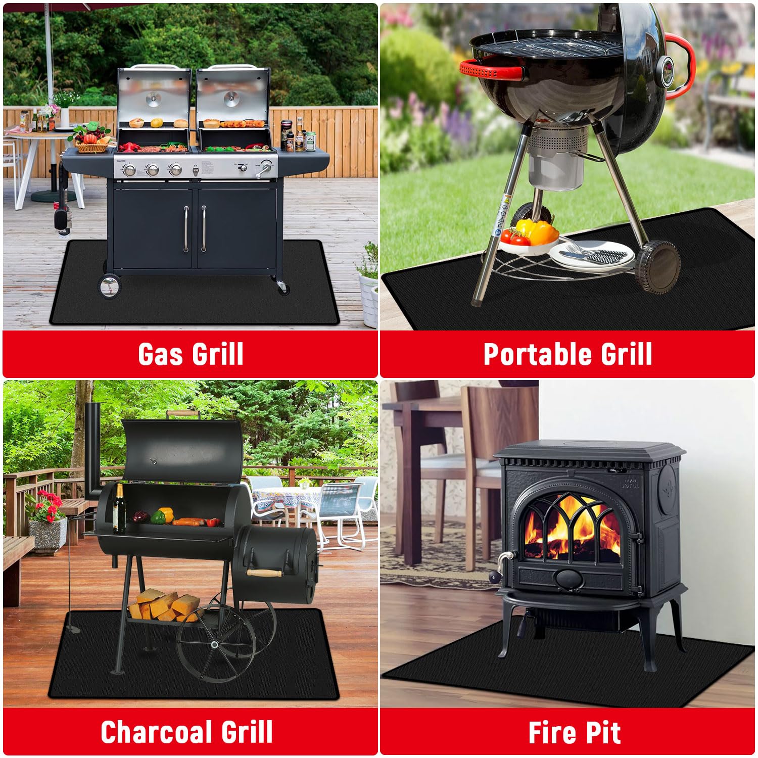 rumlick Under Grill Mat on patio under grill