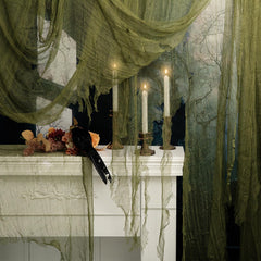 RunNico 200x36 Inch Green Halloween Creepy Cloth Decoration front view