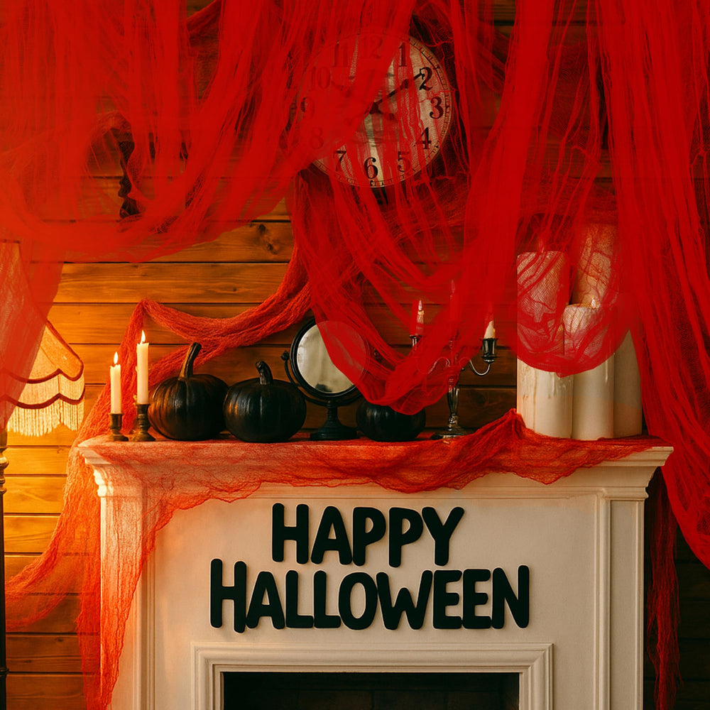 RunNico creepy cloth used in Halloween yard decorations