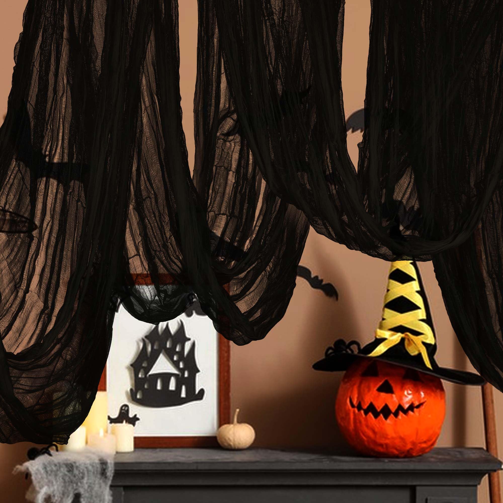 RunNico Halloween Creepy Cloth 500" x 85" black fabric front view