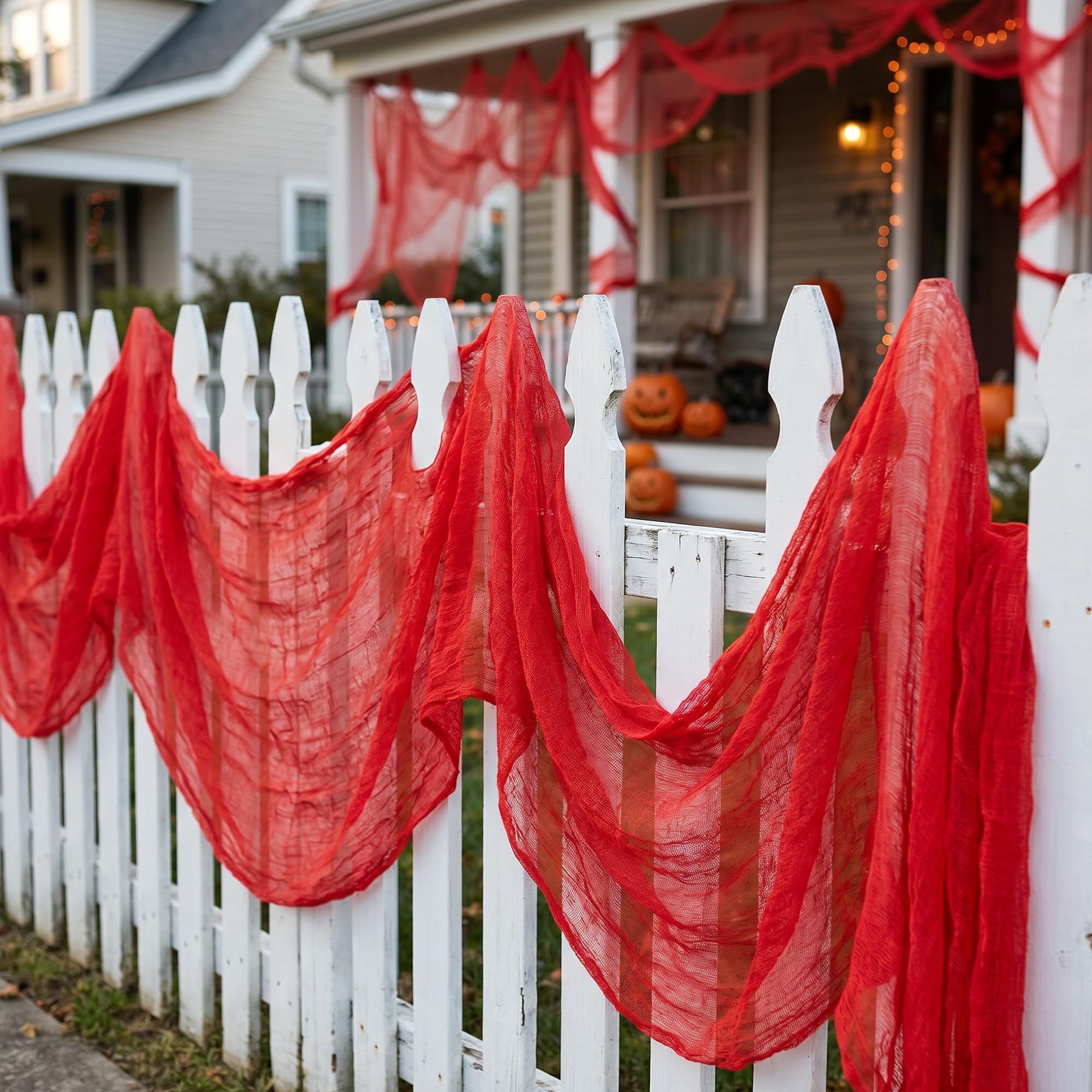 RunNico Halloween decoration with gauze wrapped around lights