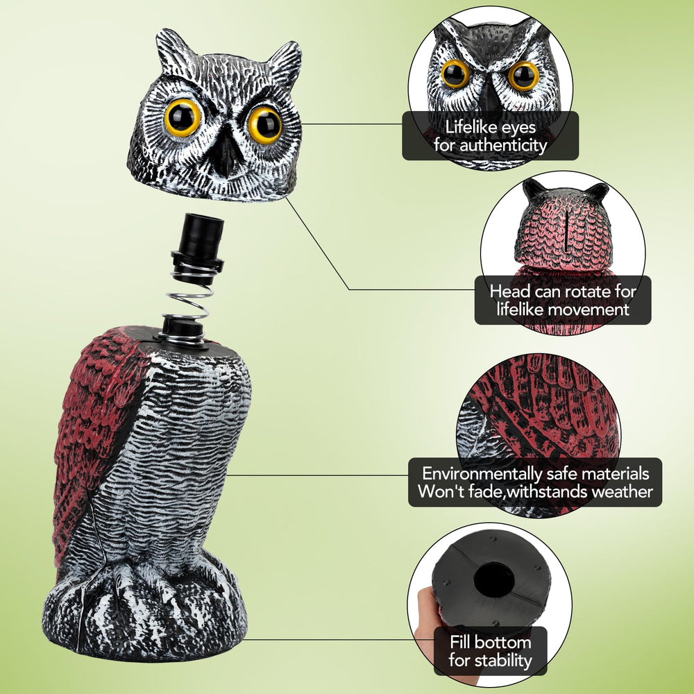Ruolan owl decoys with mounting hardware
