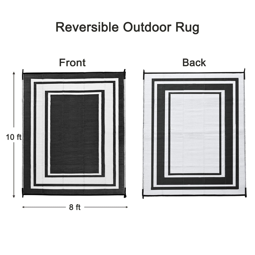 RURALITY 8x10 reversible outdoor rug side view