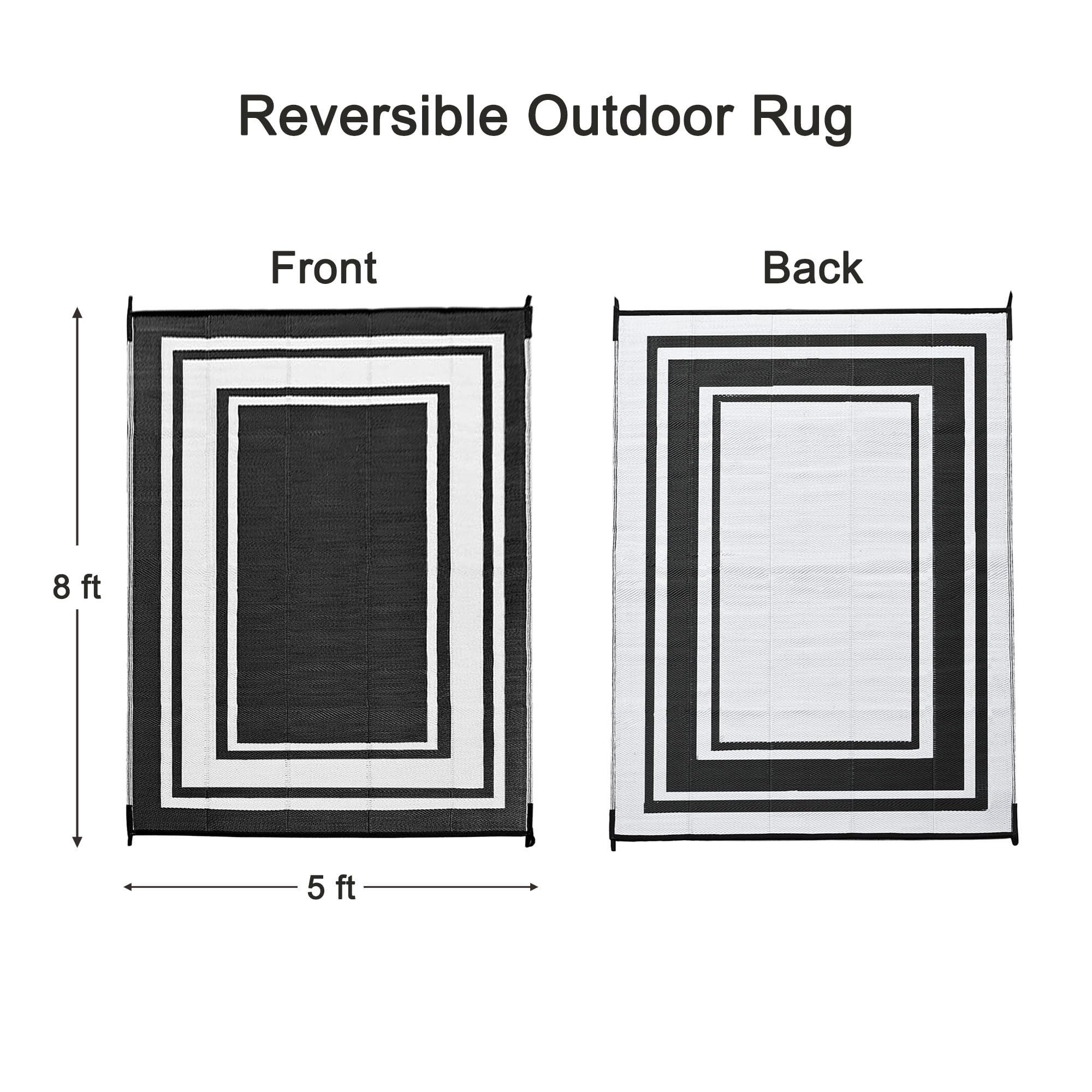 RURALITY Outdoor Mat with fixed rings at corners