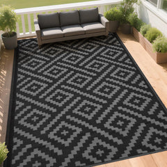 RURALITY Outdoor Rug 5x8 feet rolled up for portability