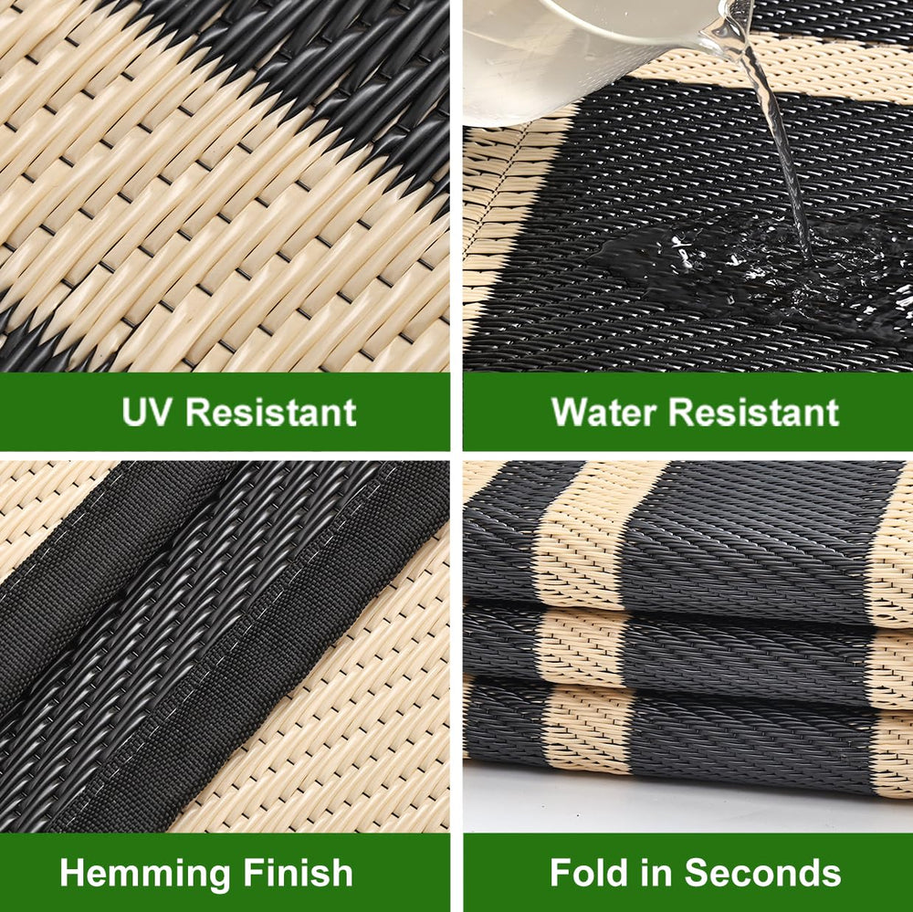 RURALITY Outdoor Rug 9x12 in outdoor garden setting