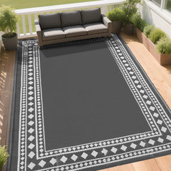 RURALITY Outdoor Rug 9x12 rolled up for easy storage