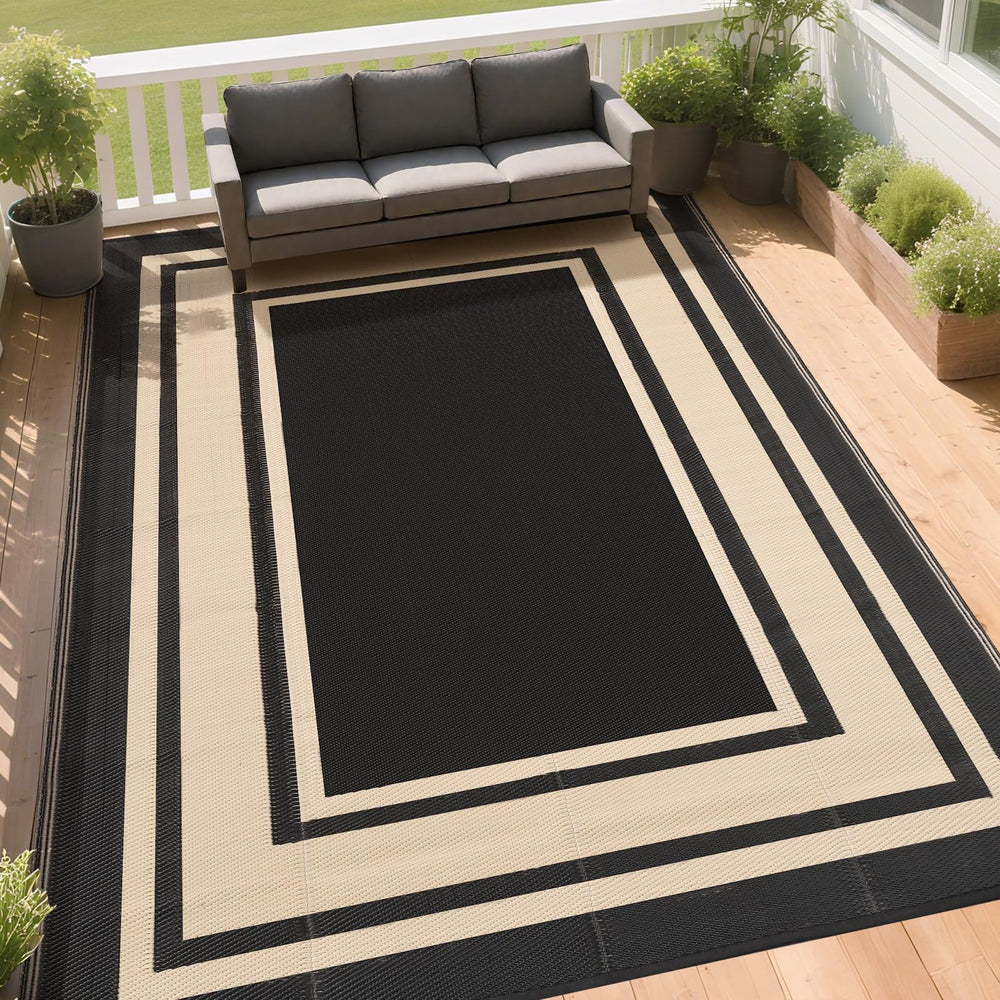 RURALITY Outdoor Rug 9x12 waterproof material close-up