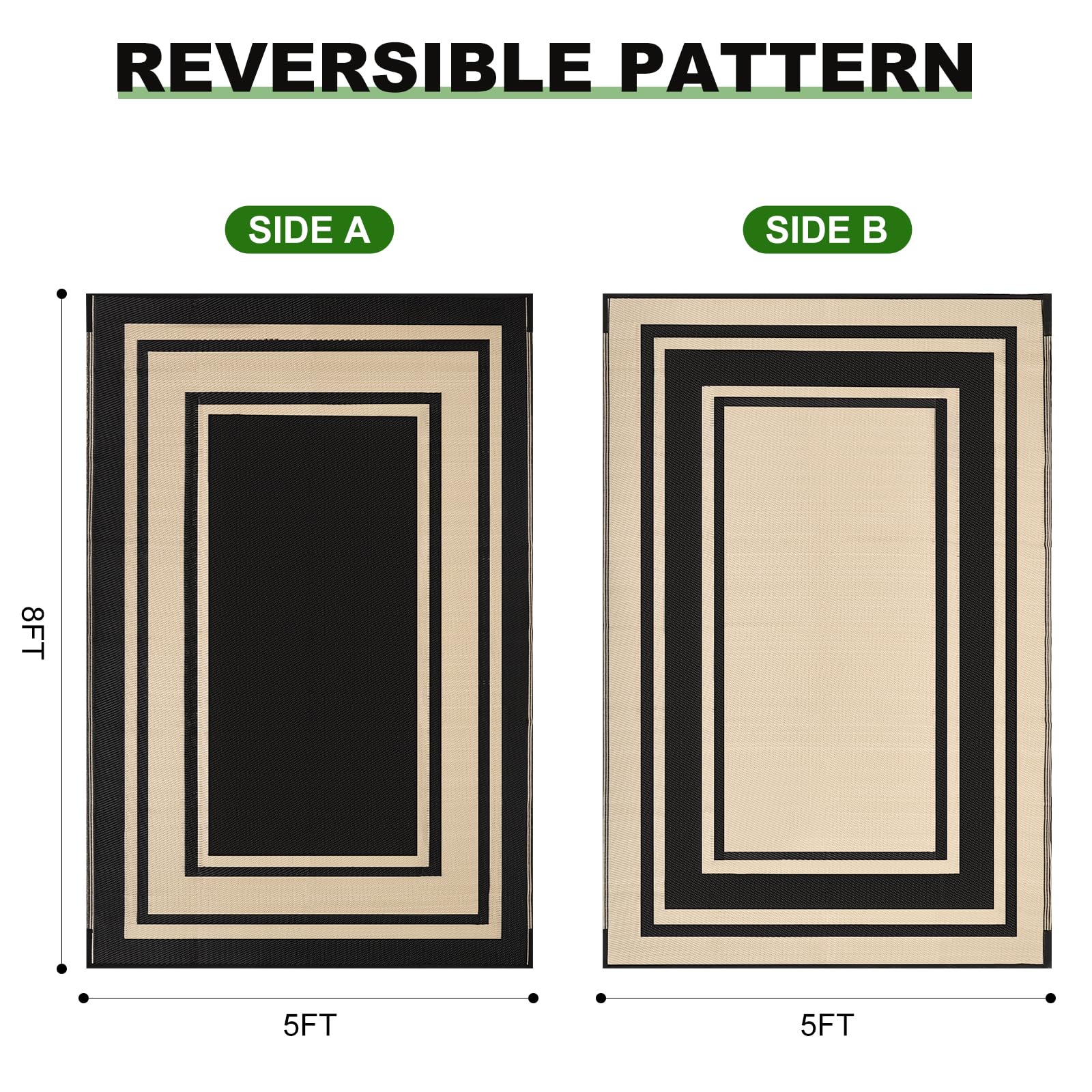 RURALITY Outdoor Rug on a patio setting