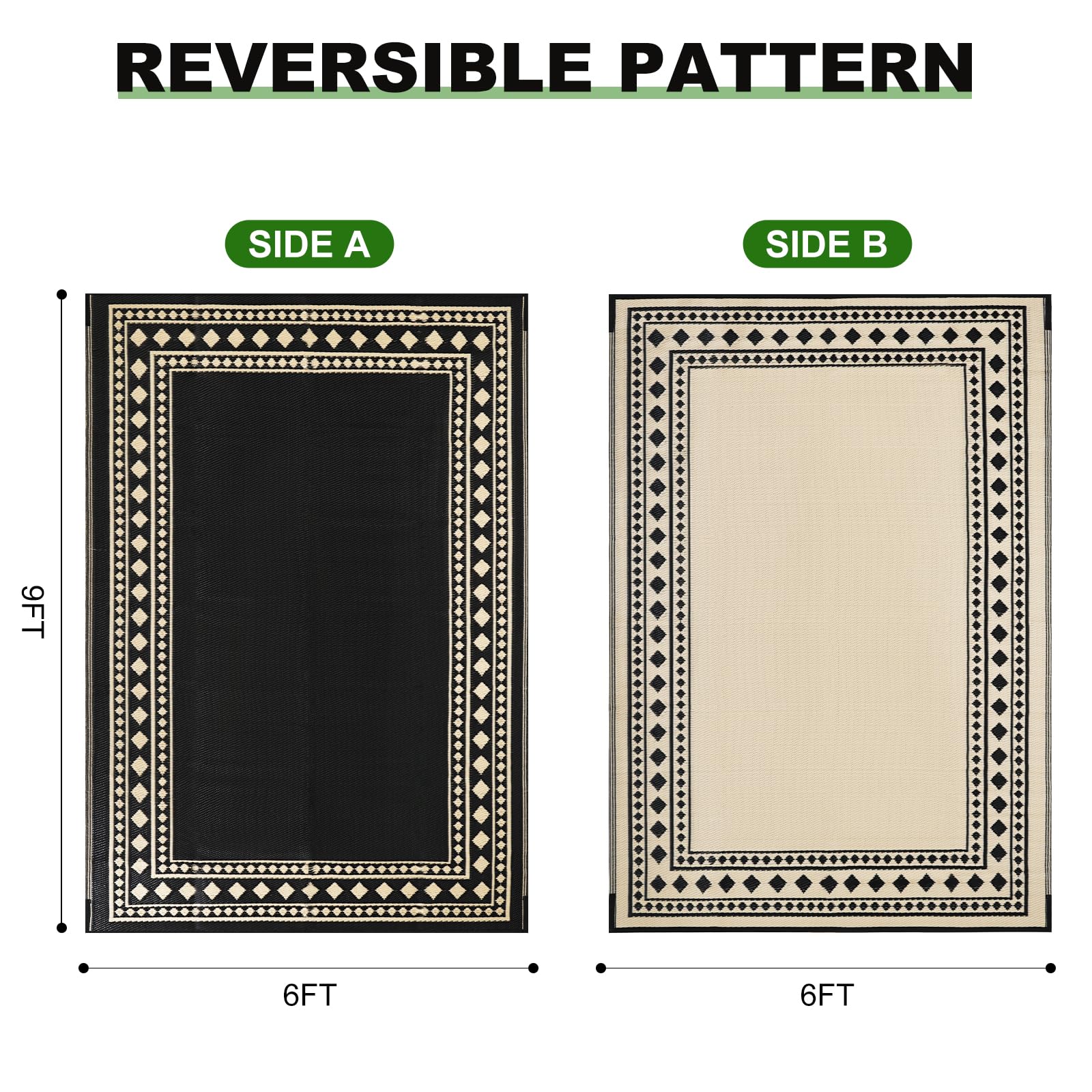 RURALITY Outdoor Rug rolled for easy transport