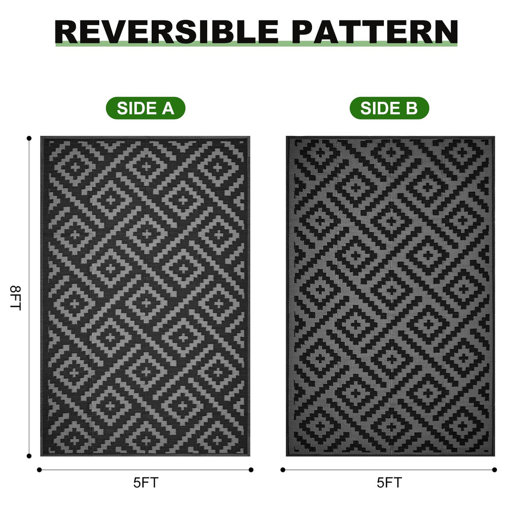 RURALITY Outdoor Rug showcasing reversible design