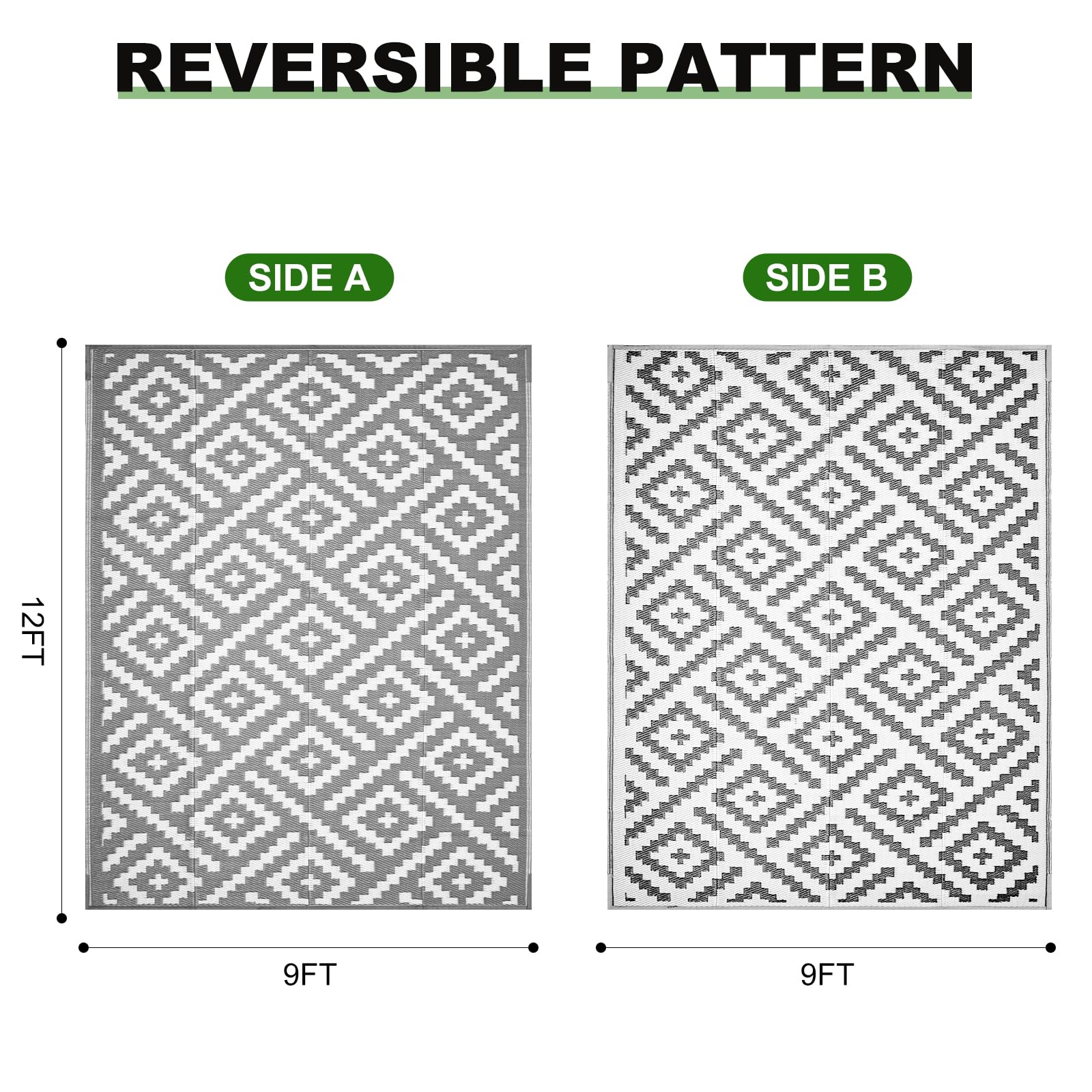 RURALITY Outdoor Rug showing waterproof feature