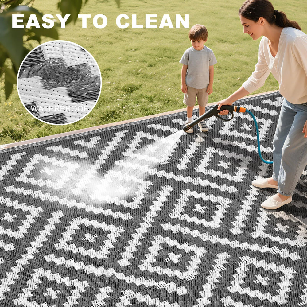 RURALITY Outdoor Rug with fixed rings at corners