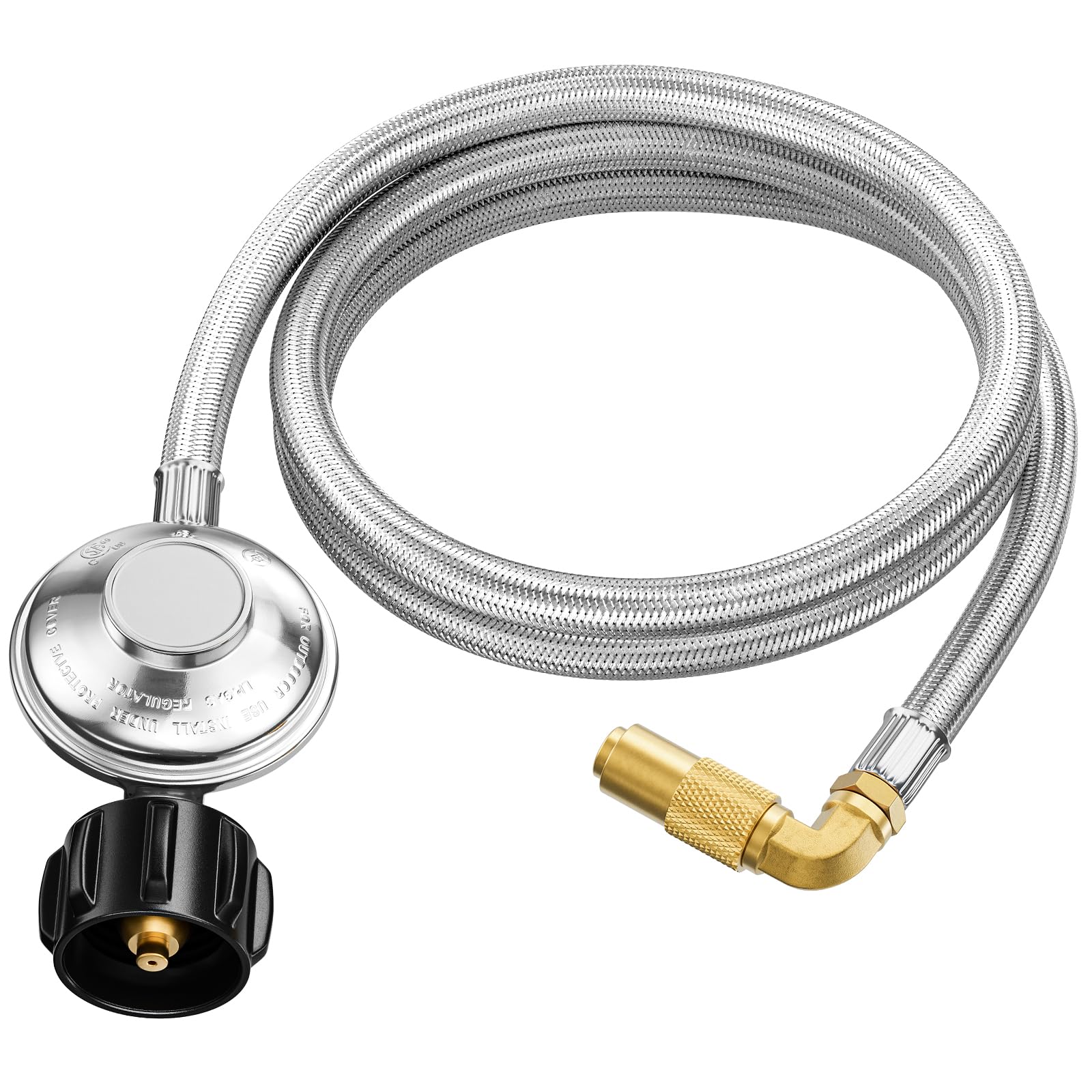 Rushare 6 Feet Propane Adapter Hose for Blackstone Griddles, front view