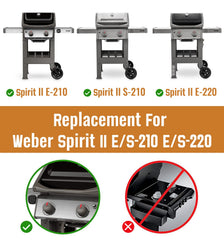 Rushare Flavorizer Bars installed on a Weber Spirit grill