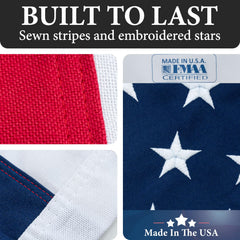 Rushmore Rose USA 5x8 American Flag flying in the wind
