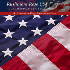 Rushmore Rose USA American Flag 4x6 front view