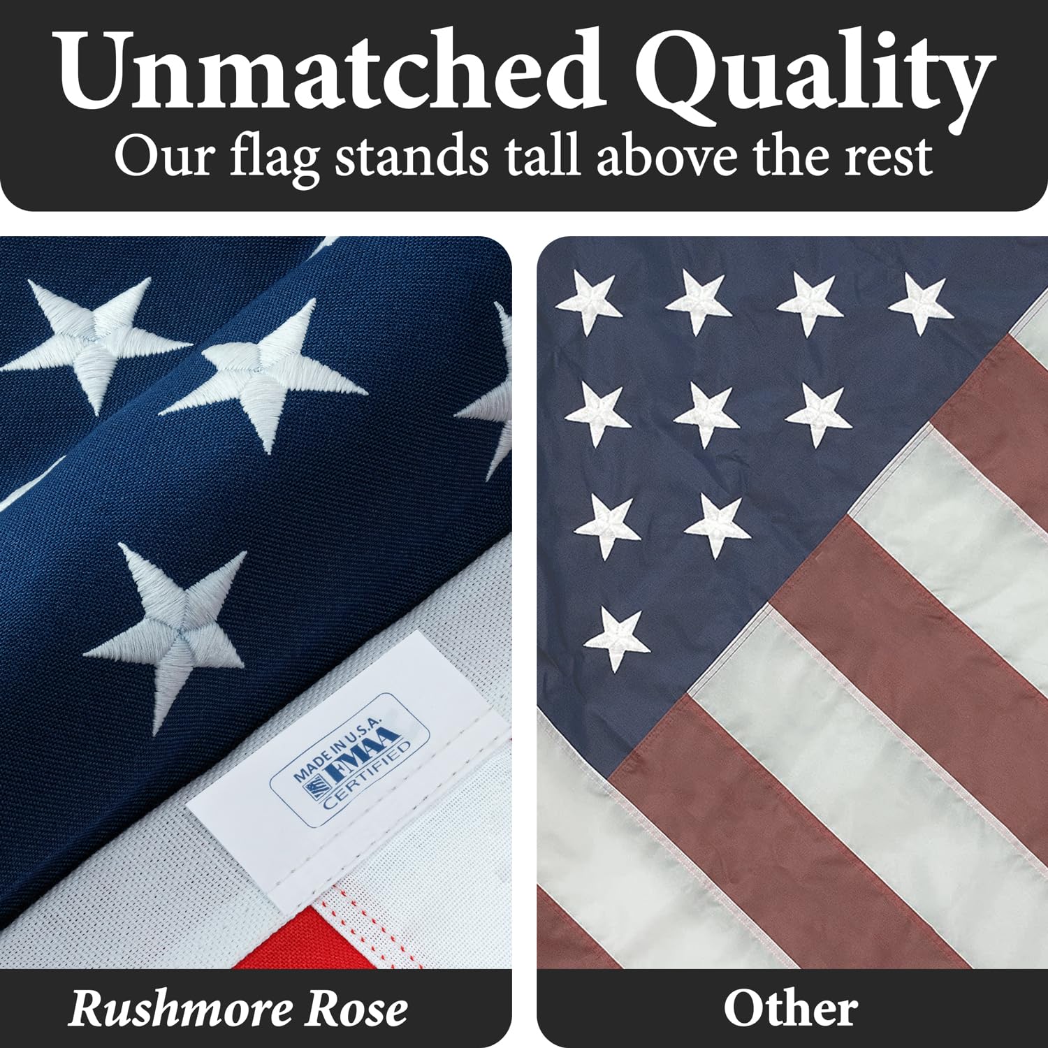 Rushmore Rose USA American Flag displayed on a residential patio