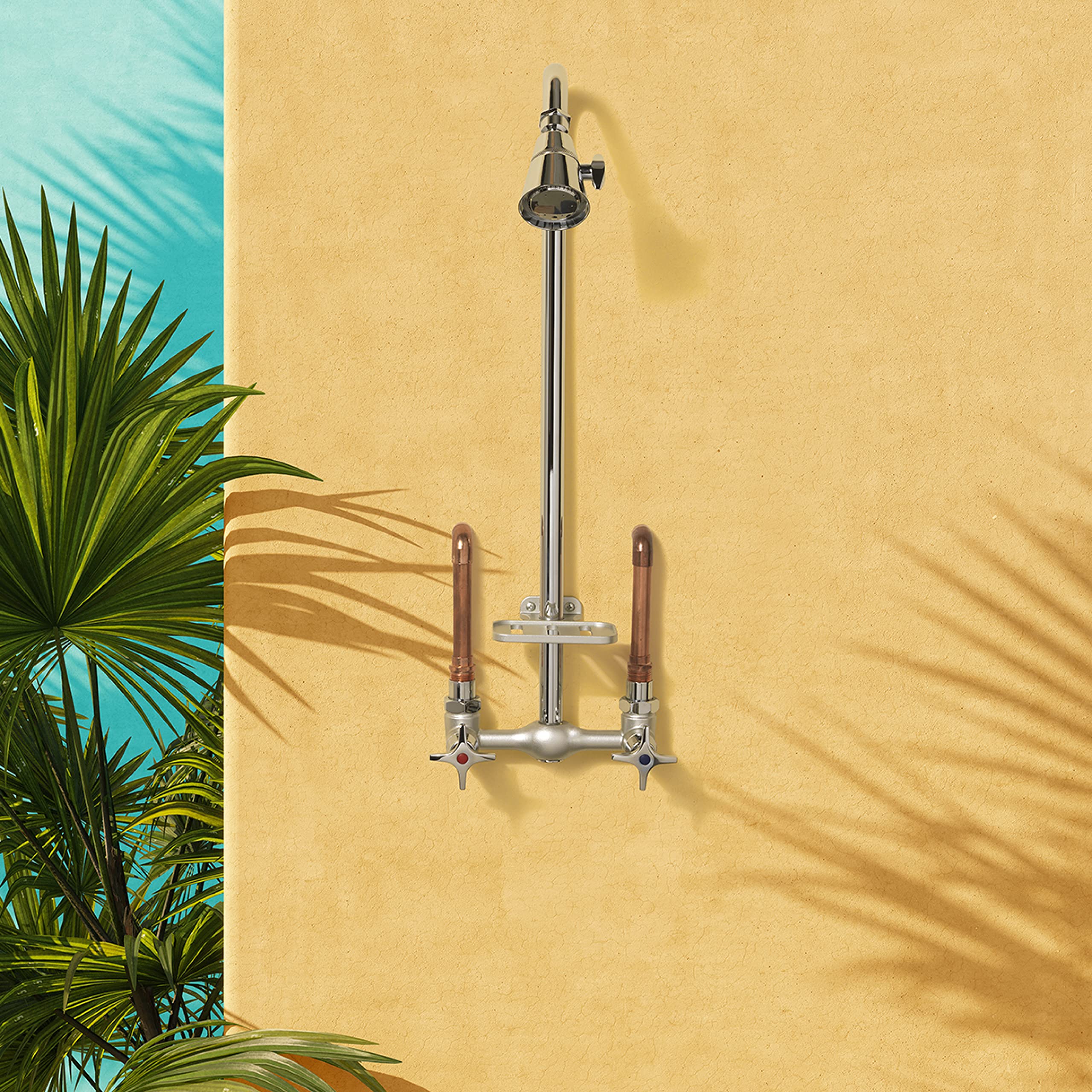 Rust resistant chrome finish of Homewerks Outdoor Shower Kit