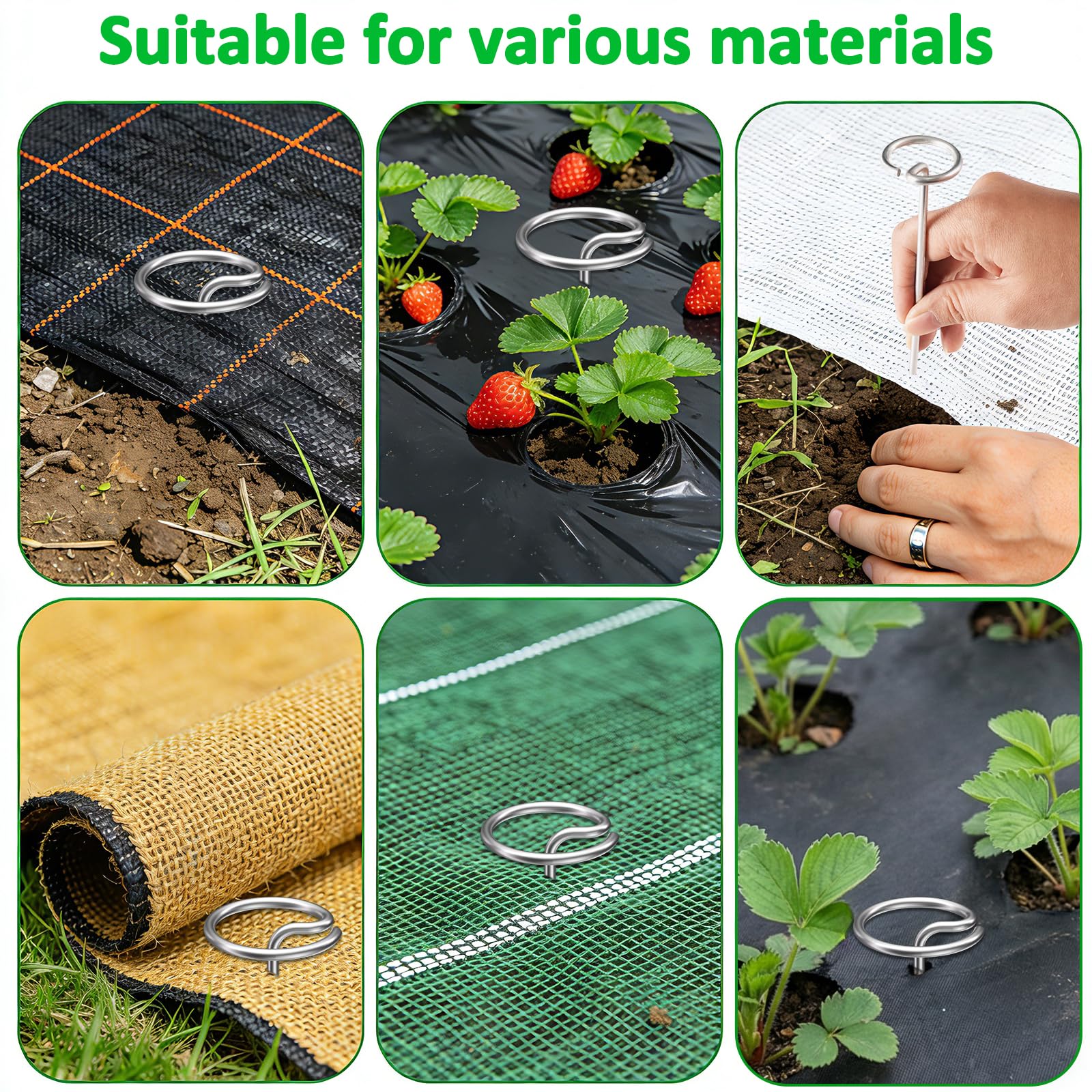 Rust-resistant coating on 6-inch landscape staples