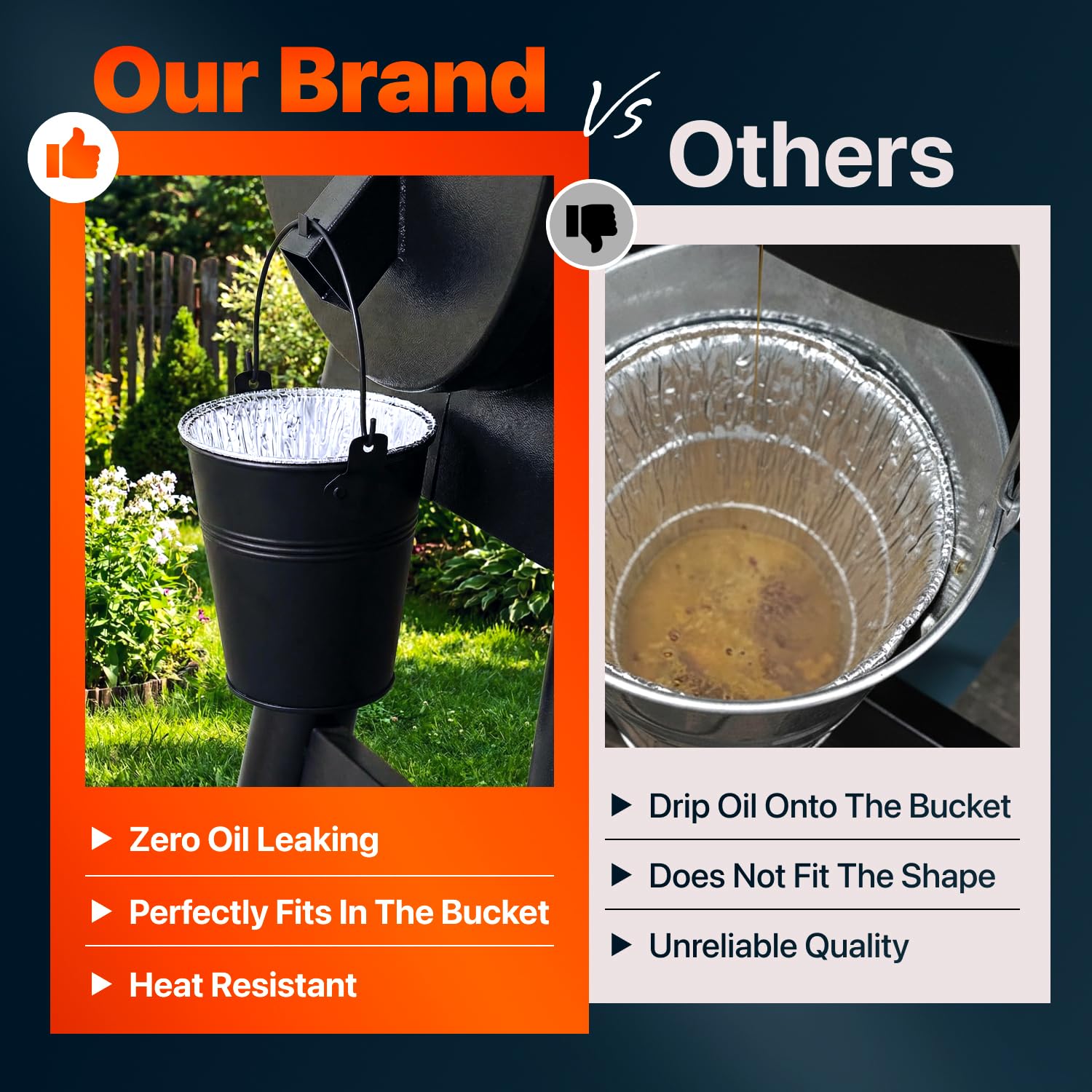 Rust-resistant grease bucket for outdoor use