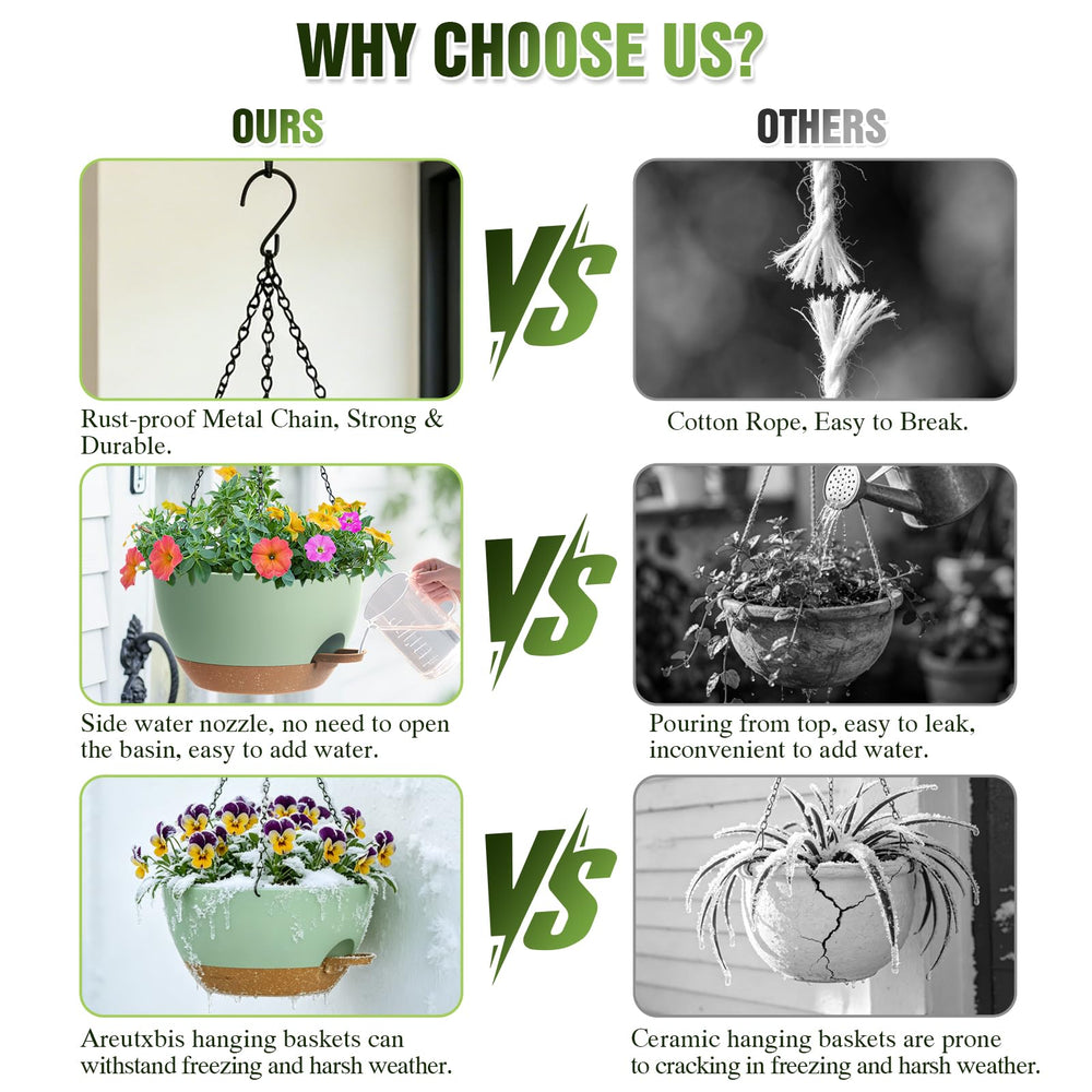 Rust-resistant metal chain hanger for Areutxbis planter
